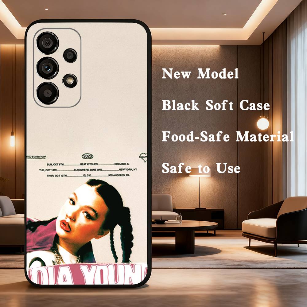 L-Lola Young Messy For Samsung Galaxy A73,31,Note,22,71,53,32,72,41,8,9,52,J7,Soft Black Silicone Cover Case