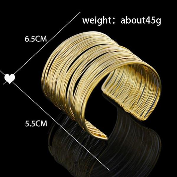 Fashion Gilded Hollow Woman Open Wire Metal Bracelet Punk Bracelet Fashion Gold Cufflinks Bracelets Jewelry