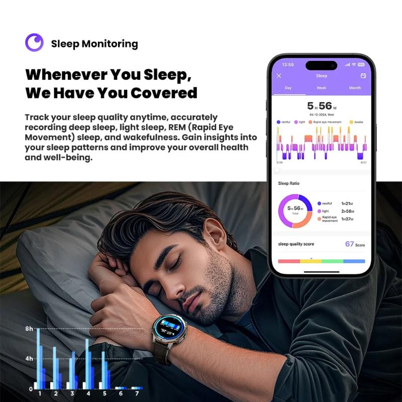 Outdoor Sports Smartwatch 1000mAh Battery 1.73-inch AMOLED Screen Men's Watch Compass 10ATM Waterproof Bluetooth Call Smartwatch