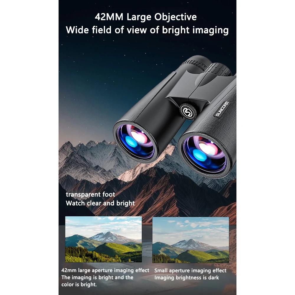 10x42 Binoculars for Adults with Phone Adapter High Definition & High Magnification with BAK4 Prism for Outdoor Observation