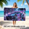 Neon Abstract Theme Beach Towel Personalized Custom Name & Text Soft Quick Dry Beach Towel for Swimming Travel