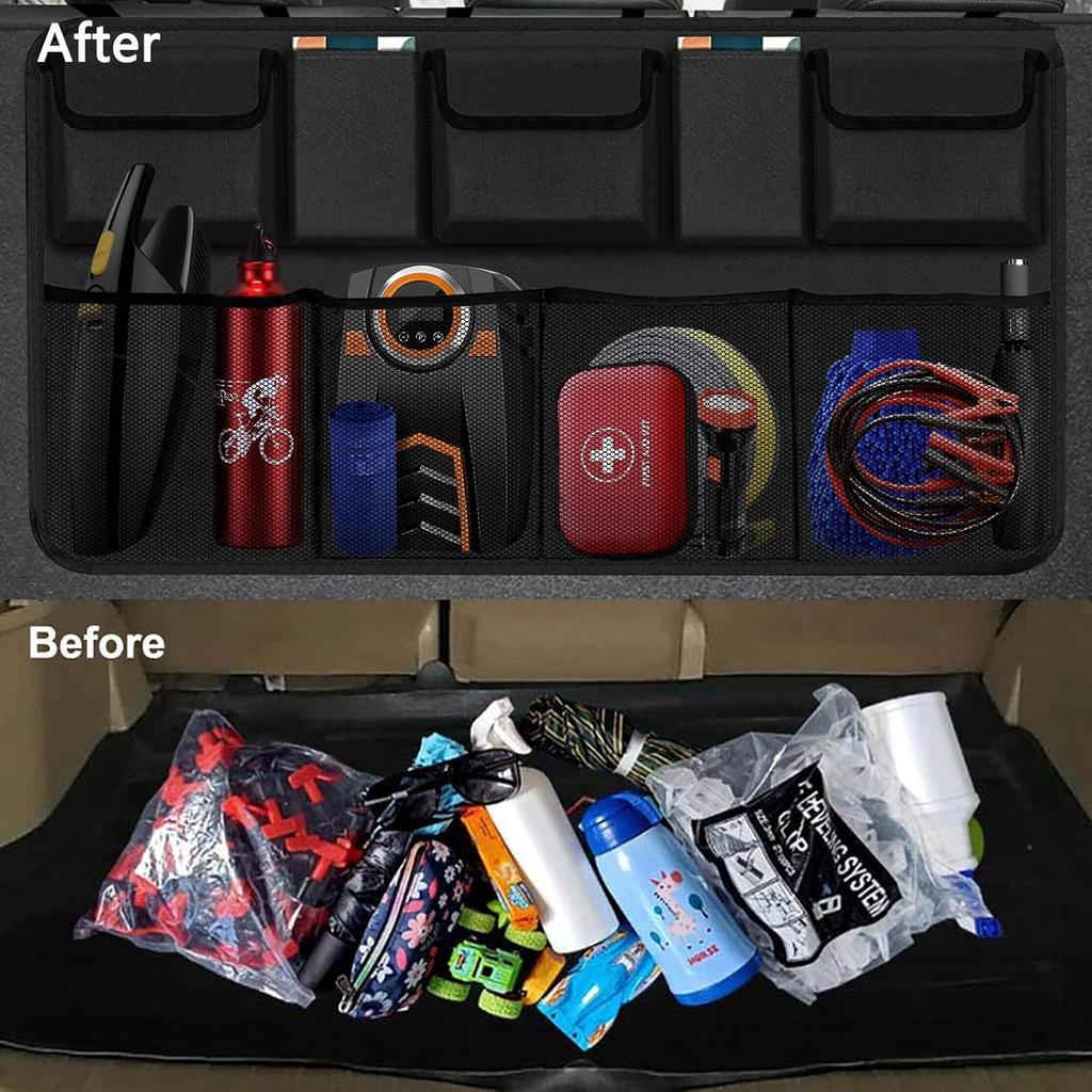 Trunk Organizer For Car, Large Capacity Car Organizers And Storage With 9 Pockets, Waterproof Backseat Hanging Organizer For SUV, Truck, MPV,