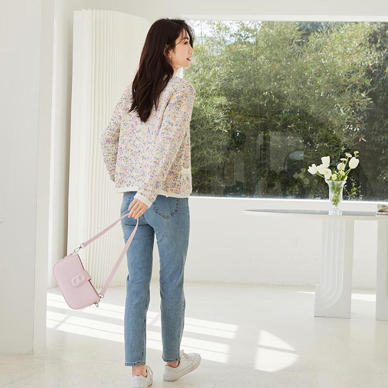 VICTORIA&VERA Women's Floral Print Long Sleeve Knit Top