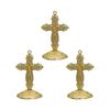 Handmade Enameled Zinc Crucifix Ornament Church Supplier Metal Crucifix with Stand Religious Decoration