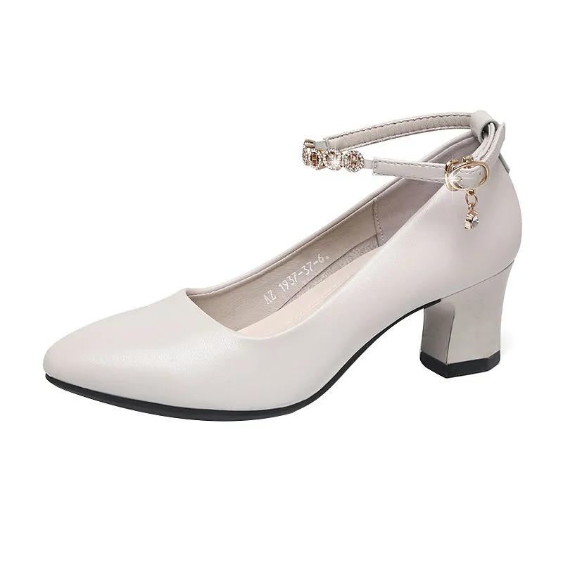 

Жіноче класичне чорне шкільне взуття з пряжкою та ремінцем високої якості. Жіноче повсякденне солодке комфортне взуття на підборах весни та осені Ga02 35