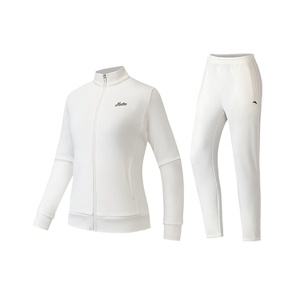 Anta Outdoor Hiking Sports Comfortable Fashion Simple Urban Commuting Fleece Warm Casual Suit Women Suit White 962617202N-1