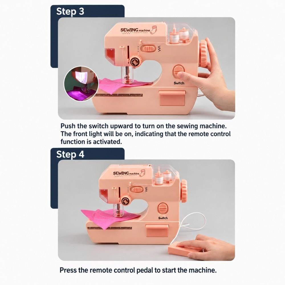 Mini Kids Electric Sewing Machine with Lights Children Sewing Machine  Parent-Child Interaction