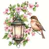 QT2122#15cm Large Vintage Bird & Lantern Window Car Sticker for Laptop, Truck, Phone, Motorcycle, Window