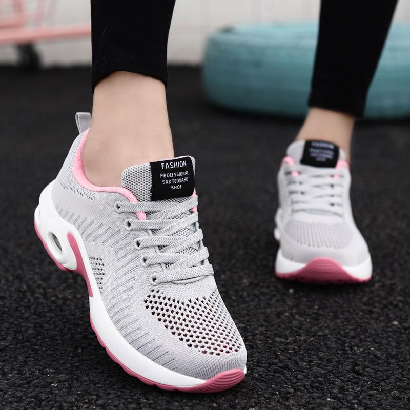 

Autumn women s shoes outdoor breathable mesh shoes inner height increase air cushion sole sports shoes casual shoes flat bottom comfortable 42