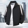 Mens Stand Collar Colorblock Jacket Casual Lightweight Outerwear Youth