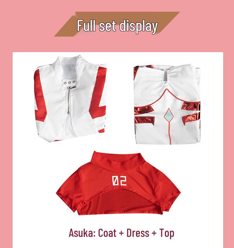 Evangelion Asuka & Rei Motorcycle Cosplay Leather Jacket Anime Set XL