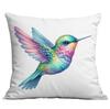 New Vintage Gold-plated Flower Hummingbird Print Pillowcase Home Sofa Cushion Pillowcase