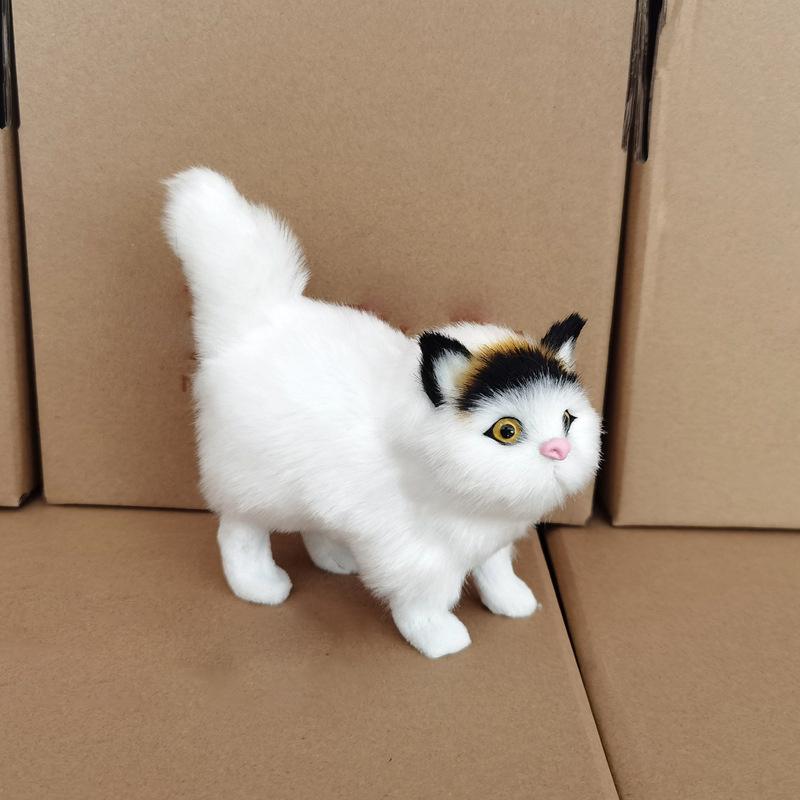 Søte Simuleringskatt Plysjleker Myk Utstoppet Kattunge Modell Falsk Katt Realistiske Dyr For Barn Jenter Bursdag Valentinsdagsgave