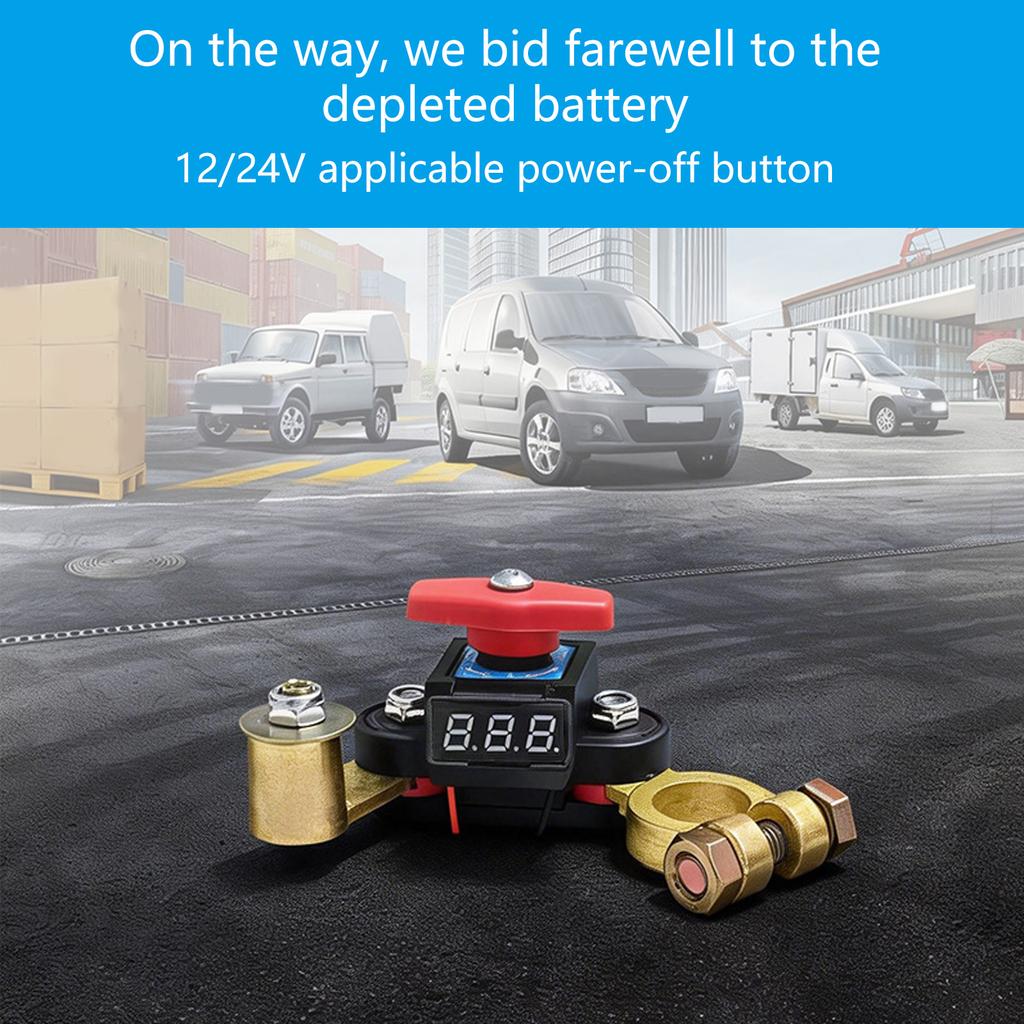 Car Battery Power Cut-Off Switches Breaker With Voltage Display Disconnect Switches For Automotive Electrical Safety