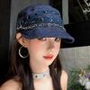 Spring and Autumn Retro Rivet Chain Flat-top Equestrian Hat Women's Niche Fashionable Personalized Newsboy Hat Versatile Pleated Beret