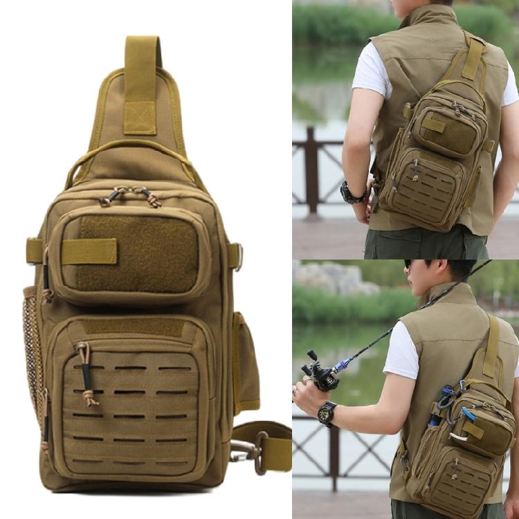 Fishing Backpacks Single Shoulder Bag Large Capacity Crossbody Fishing Tackle Bag Water Resist Fishing Gear Storage Bag