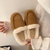 Lazy Half-pack Outer Slippers Women's 2025 Winter New Non-slip One-pedal Fur Integrated Plush Cotton Shoes