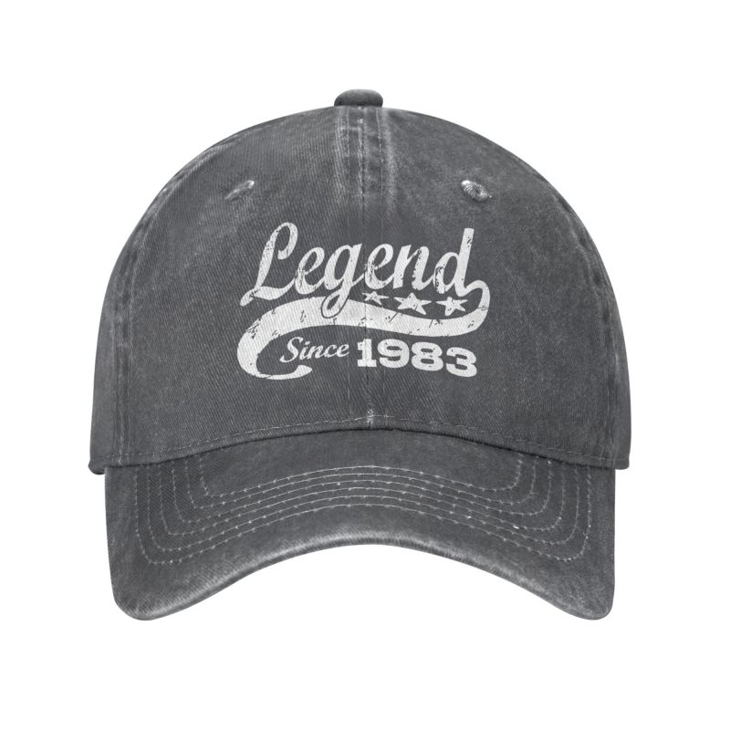Benutzerdefinierte Baumwolle Legend seit 1983 Baseball Cap Outdoor Unisex Damen verstellbar 40. 40 Jahre alt Geburtstagsgeschenk Papa Hut Sommer