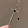 2025 New Chinese Style Sword Hairpin for Women Punk Silver Color Metal Heart Cross Tassel Hair Sticks Hair Accessories Headdress