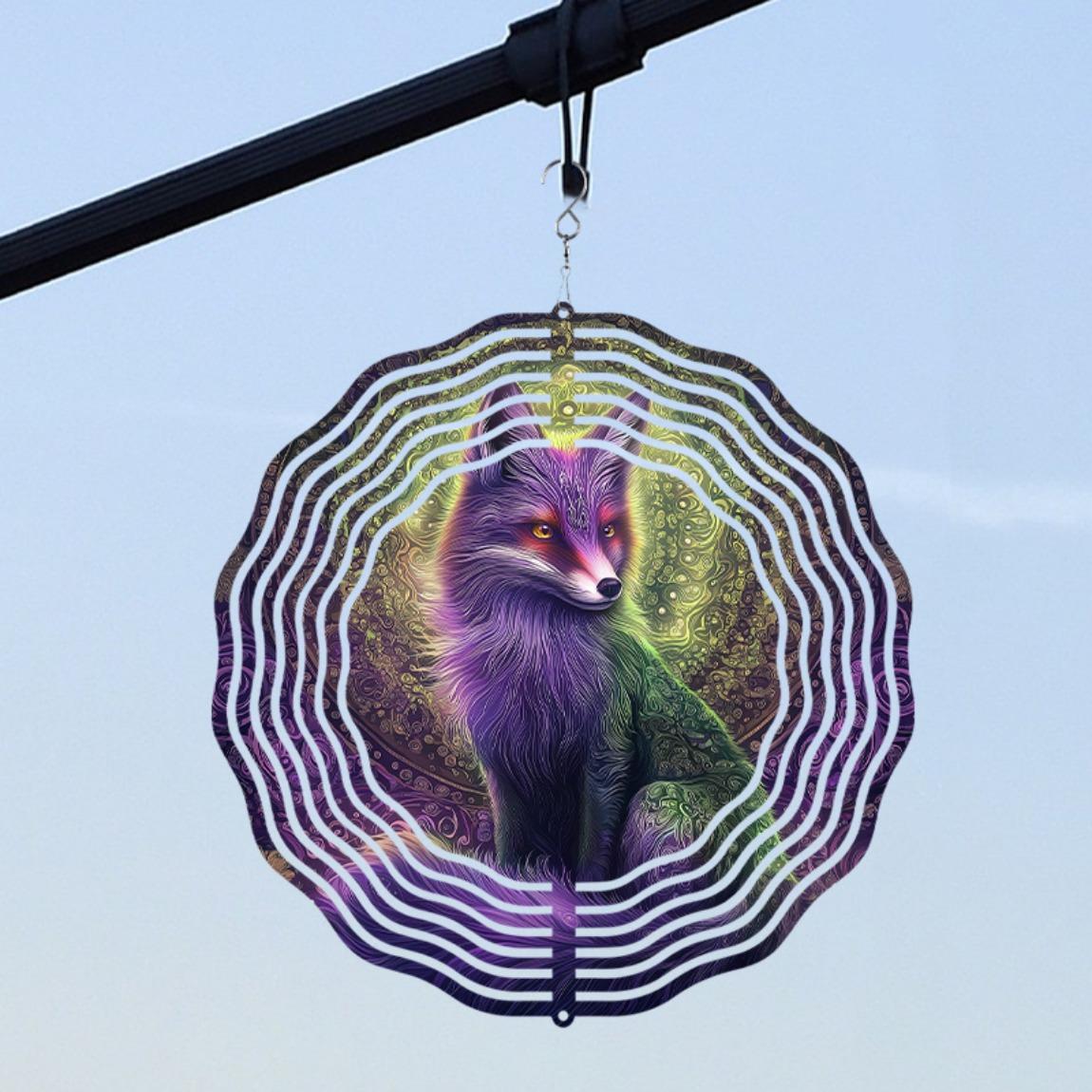 

10 Inch Fox Wind Chime with 360 Rotating Hook Outdoor Lawn Balcony Decor No Batteries Needed Holiday Gift for Family Friends