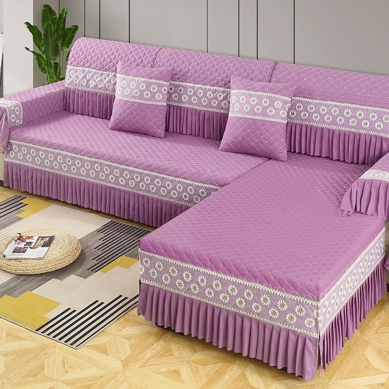 Four Seasons Universal Sofa Cover Full Package Household Sofa Dustproof Set Minimalist Modern Seat Cushion Combination Anti Slip Pad