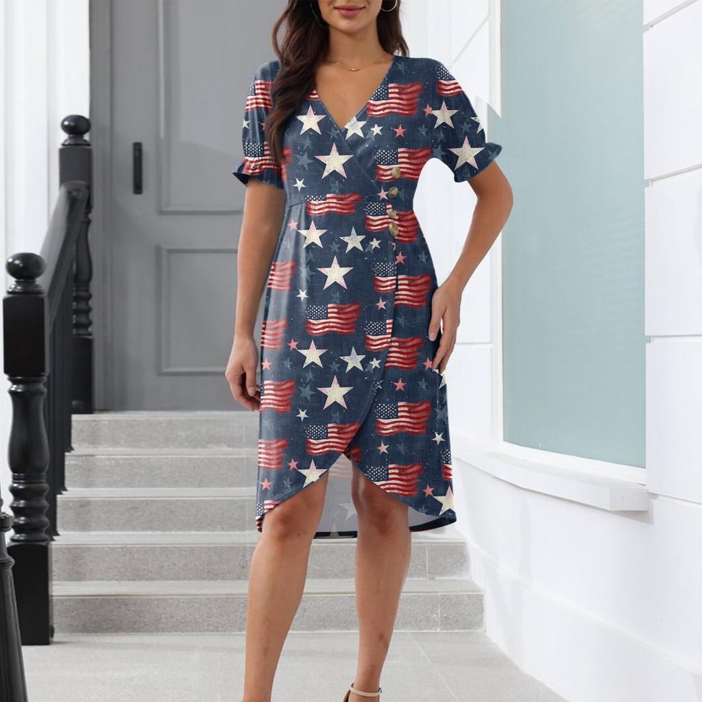 Beach Dresses For Women Spring Summer Elegant Wrap V Neck Floral Boho Dress Flowy Ruched Hawaiian Maxi Dress