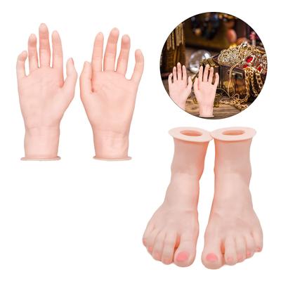 Vielseitige Silikonhand- und Fußmodelle Realistisches Silikonhandmodell mit flexiblen Gelenken zur Präsentation von Accessoires