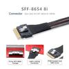NFHK Slimline SAS 8i74Pin Host to 74Pin SlimSAS Target Cable 50cm PCI-E 4.0 SFF-8654 SFF-8654