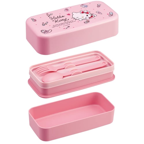 Skater Biomass Lunch Box with Cutlery, Two-Tier, Large Capacity (1000ml), Nesting Design, Lunch Belt Included, Dishwasher and Microwave Safe, Made In