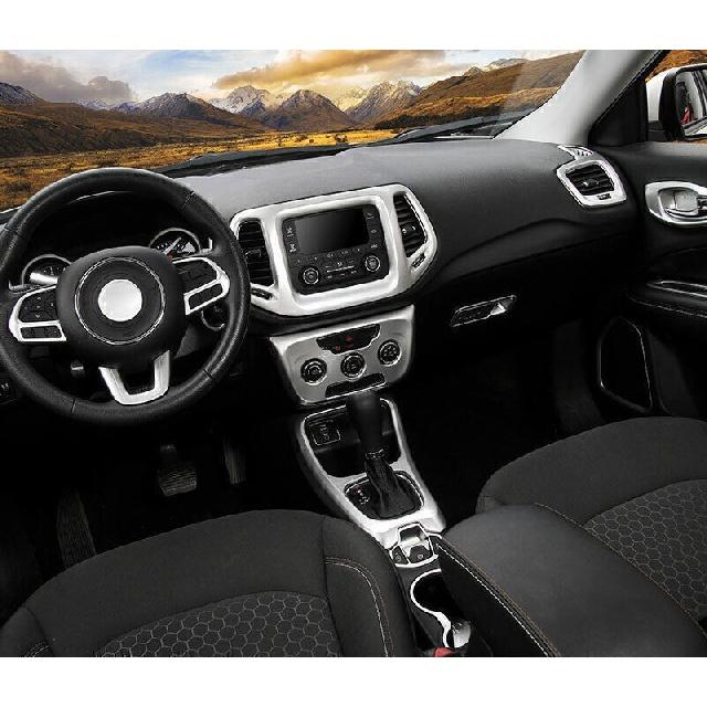 For Jeep Compass 2017-2021 Matte Silver Steering Wheel U Type Cover Trim 1pcs