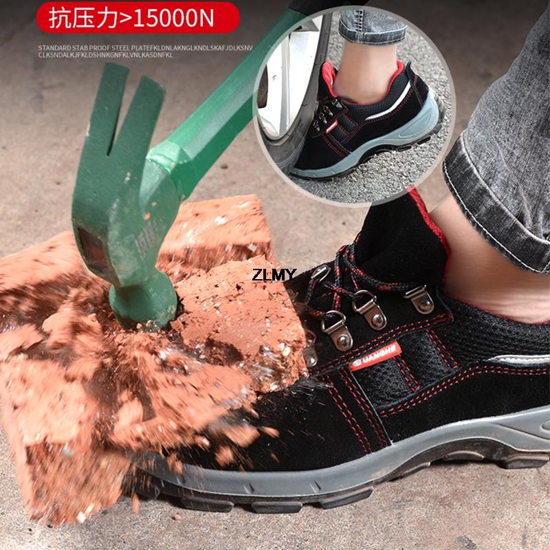 Men's Puncture Proof Work Safety Shoes Steel Toe Boots Anti-smash Construction Low-cut Protective Footwear