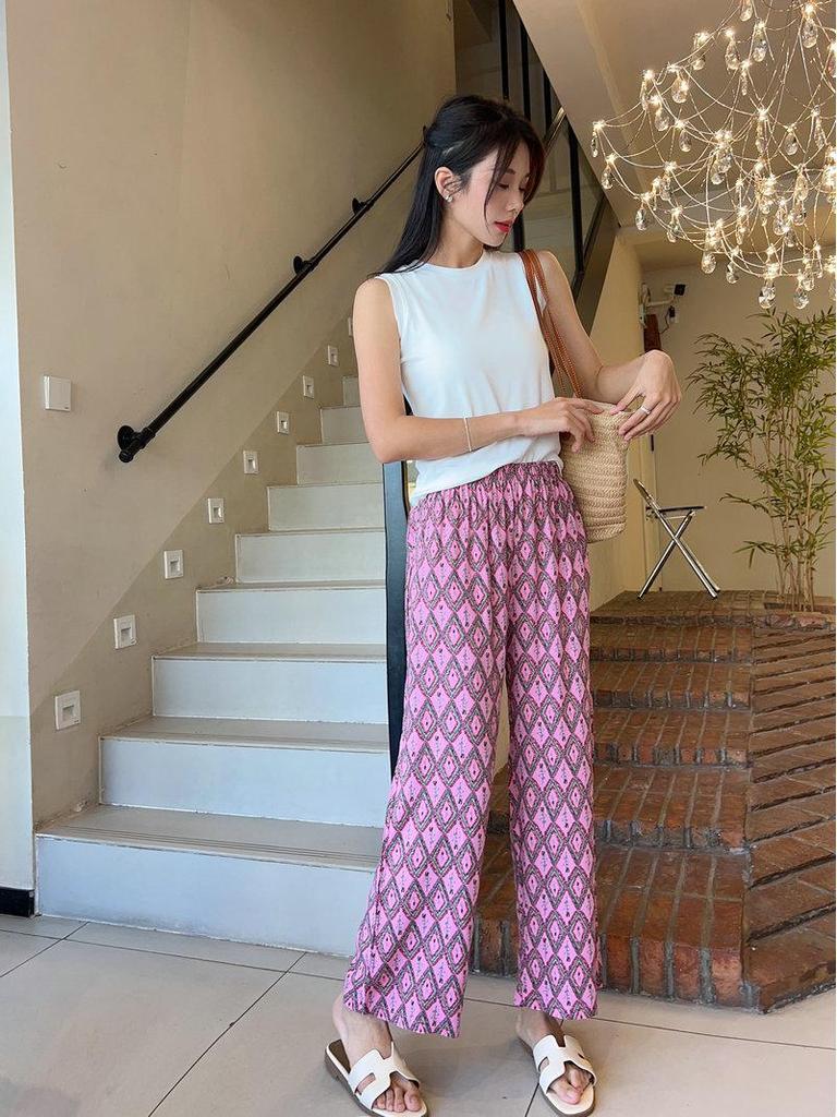 Women's Loungewear: Cotton Silk Loose Wide-Leg Pajamas - Summer Casual Trousers, Wearable Outdoors