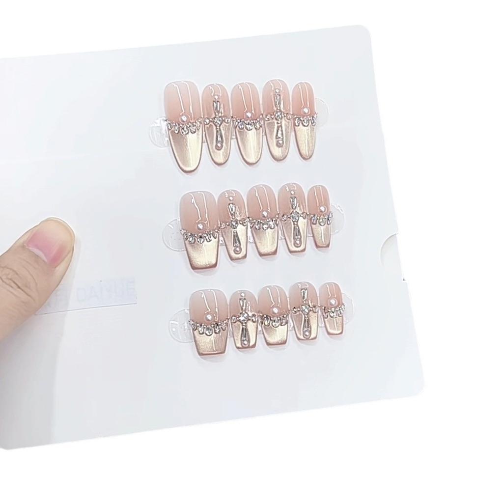 Armură de purtat pentru fototerapie pură, făcută manual, Pudră aurie Shijia, Produs finit, Plasturi reutilizabili pentru nail art