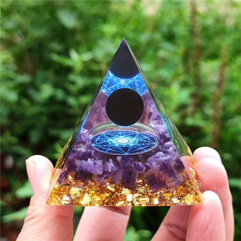Energy Orgonite Chakra Pyramid Aura Divination Yoga Meditation Ornaments Craft