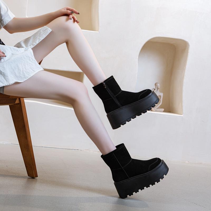 

Maillard женские короткие зимние сапоги Осенью и зимой 2025 года подошва увеличится на 8 см, и это будут теплые хлопковые сапоги 39 чёрный