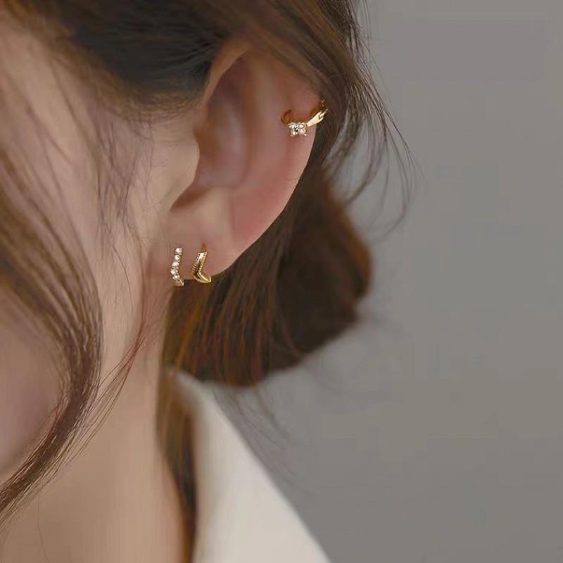 Minimalist Gold Ear Cuffs Studs Set Women Sterling Geometric Tiny Earring Collection 2026 Trend