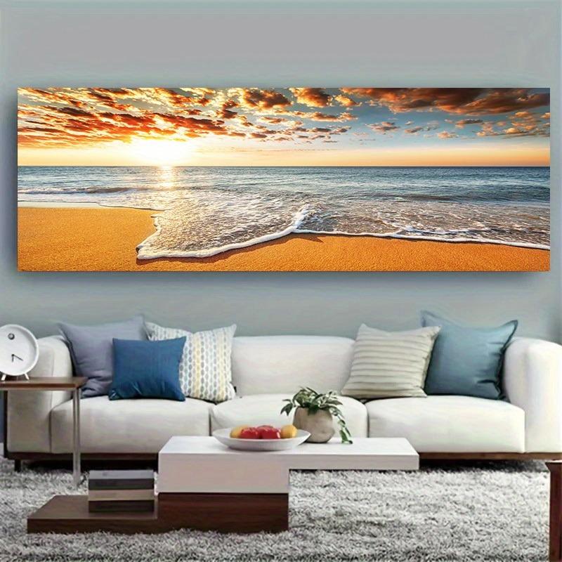 Modern Wave Beach Sunset Canvas Painting Natural Sea View Posters And Printed Wall Art Photos For Living Room Bedroom Decor