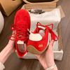 Retro green Dexun shoes women's ins trendy niche design sense Forrest Gump shoes Korean leisure sports board
