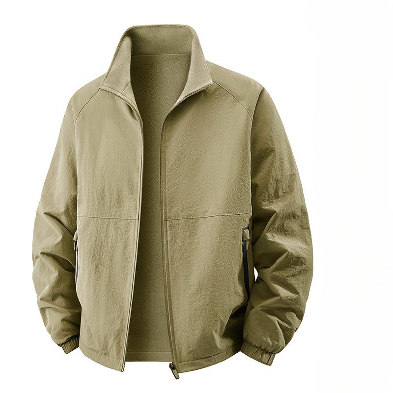 Outdoor Samt Gepolsterte Jacke Herren Herbst und Winter Neu High-End Freizeit Ausrüstung Stehkragen Locker Sportjacke