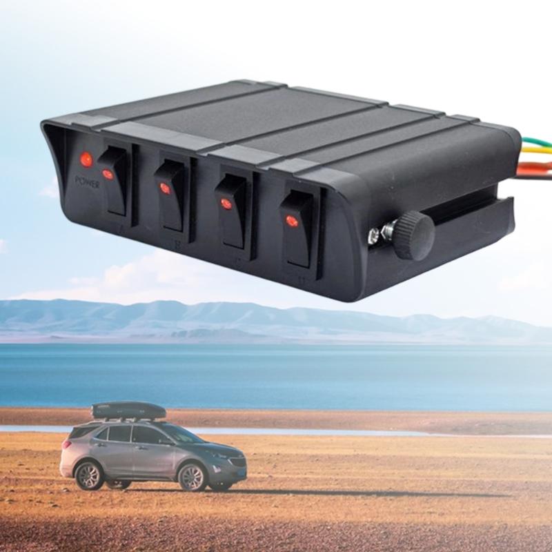 Waterproof 4 Gang Switch Panel Heavy Duty Switch Box Universal Fitment Switch Easy To Use for Car & Road  Vehicles