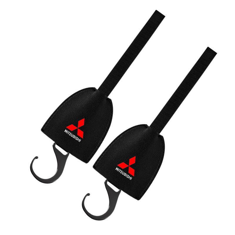 Leather Car Seat Back Hooks Portable Hanging Bag Rack For Mitsubishi ASX Lancer L200 Pajero Sport Attrage Mirage Eclipse