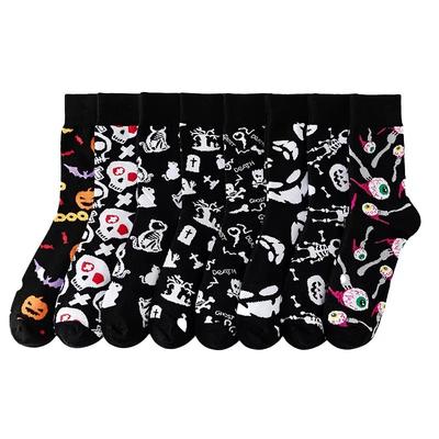 Chaussettes montantes d'automne et d'hiver pour femmes, motif citrouille drôle d'Halloween