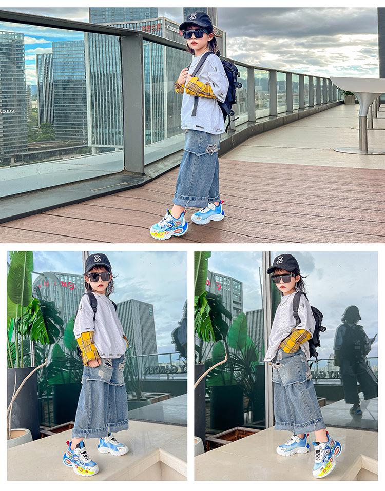 2025 Kids' Light-Up Sneakers: Autumn Velcro Mesh Shoes for Boys & Girls - Breathable Dad Shoes