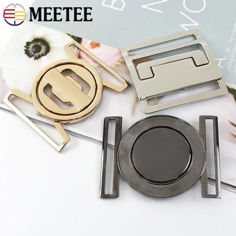 1/2/4/5Pcs Meetee 50mm Metal Belt Buckles Decor Button for Windbreaker Coat Down Jacket Sewing Clasp Buttons Clothes Accessory