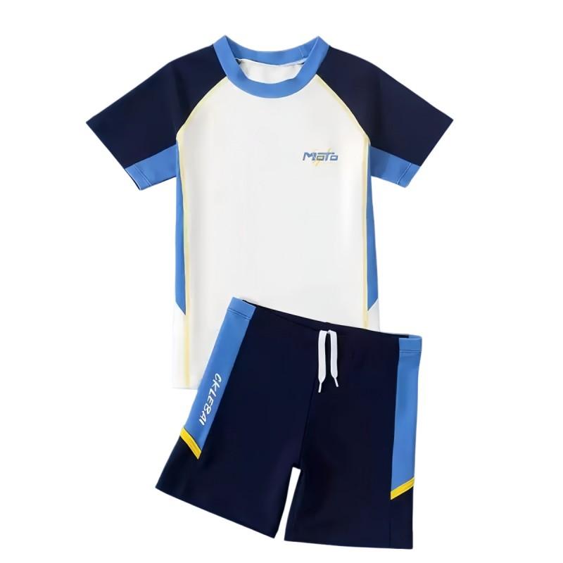 Jungen Badeanzug Set 2026 UV-Schutz Trainingsbadeanzug Zweiteilig Badehose Kinder Schwimmsport
