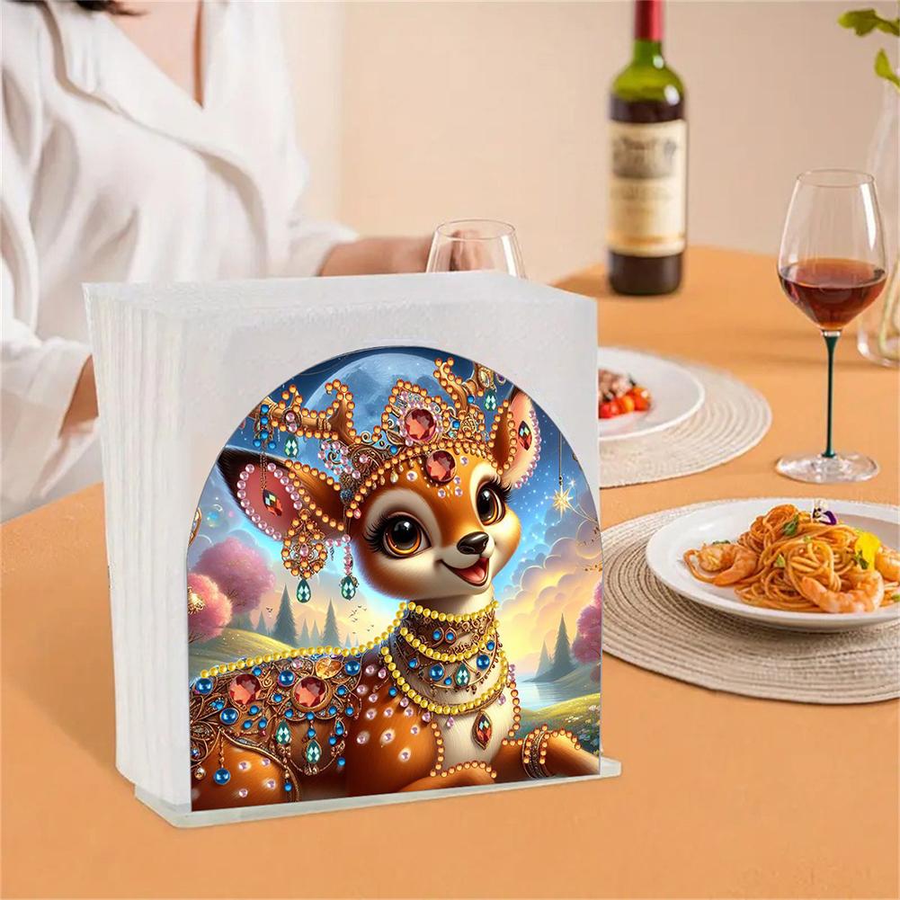 Christmas Acrylic Napkin Holder Diamond Painting Kit DIY 5D Diamond Art Painting Towel Holder Kit Christmas Decorations