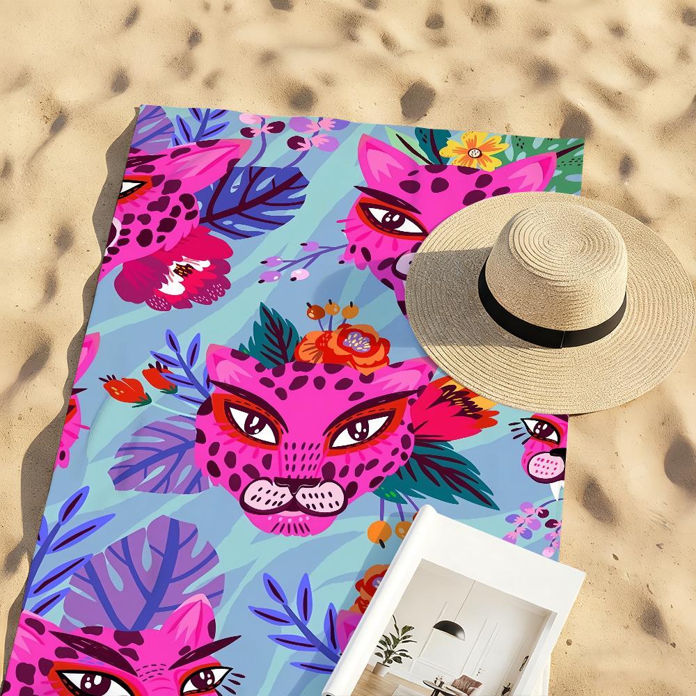 Fashion Tropical Leopard Beasts Towel Soft Pool Gift For Travel Gym Shower Camping Quick Dry Sports Large Beach Towels