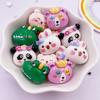10PCS Painted Resin Kawaii Colorful Cartoon Cat Panda Rabbit Crocodile Figurines Flatback Scrapbook DIY Decor Crafts Accessories