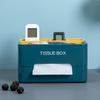 Tissue Box Cover Tablet Stand Multi-Function Organizer Remote Control Storage Box For Home Office