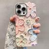 Blue Light Oil Painting Flower Case for IPhone 17 Pro Max, Apple 16 Pro/15/14/13 Soft Case
